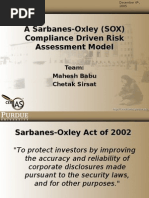 A Sarbanes-Oxley (SOX) Compliance Driven Risk Assessment Model