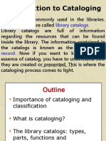 Introduction To Cataloging