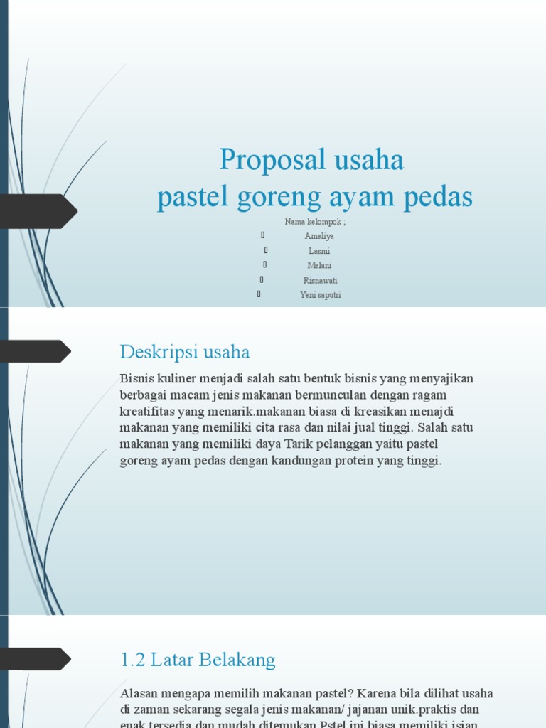 Proposal Usaha Kelompok 3 | PDF