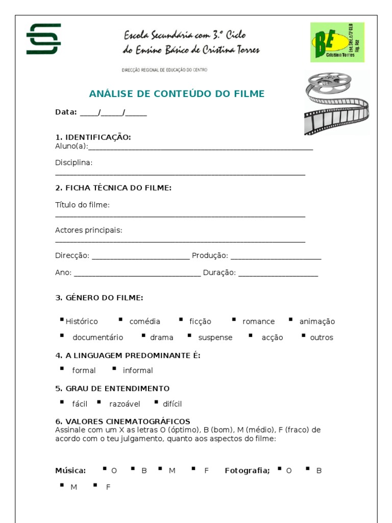Ficha Técnica e Análise de Filme | PDF | Enredo (narrativa) | Lazer