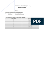 Psychological Statistics (Laboratory) : Individual Record Sheets