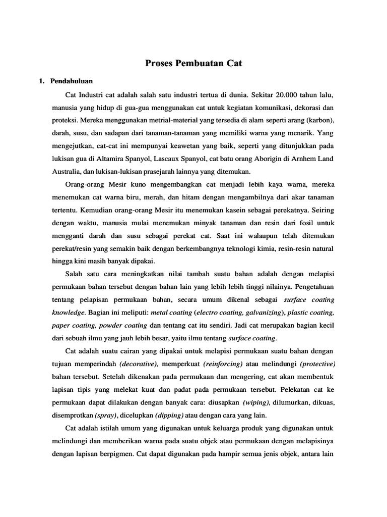 Proses Pembuatan Cat - Compress | PDF