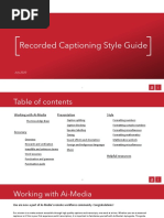 Recorded Captioning Style Guide: July 2020