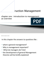 Construction Management: Chapter One: Introduction To Management: An Overview