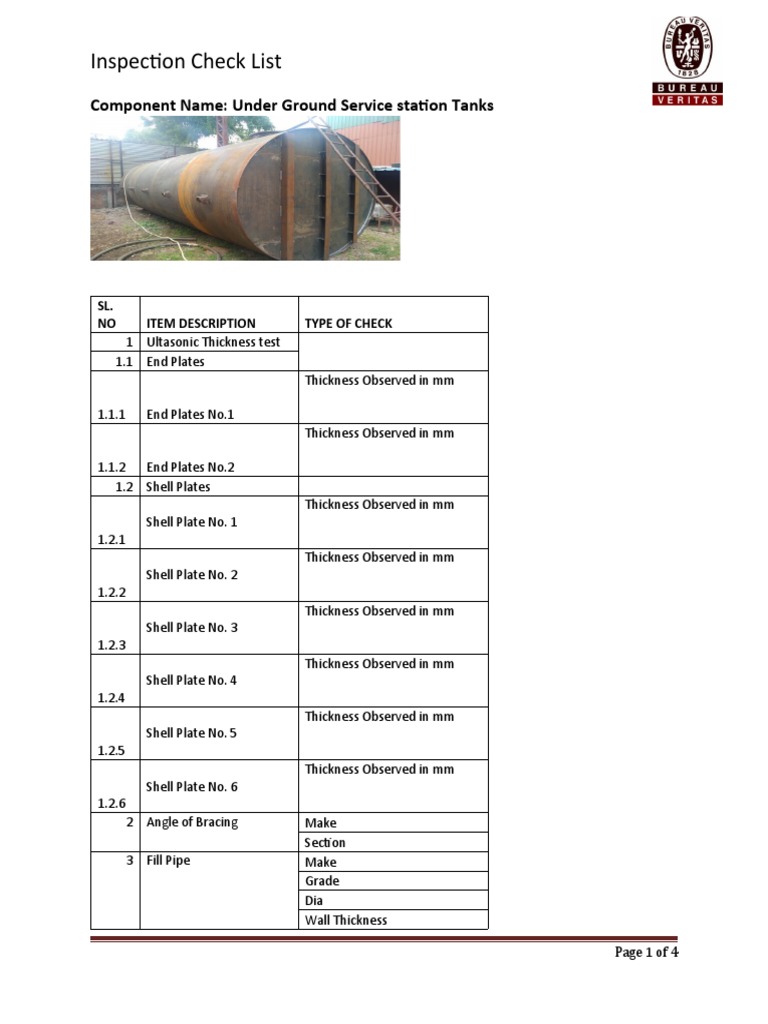 Checklist Format U | PDF | Pipe (Fluid Conveyance) | Equipment