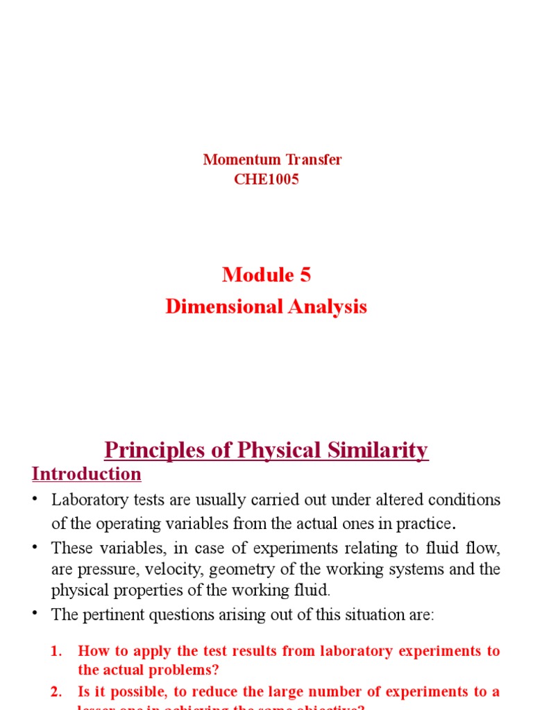 Momentum Transfer and Physical Similarity | PDF | Fluid Dynamics | Force
