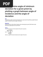 Angle of Minimum Deviation (Prism) | PDF