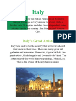 Italy: Italy's Great Artists