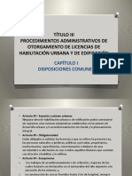 Procedimientos Administrativos de Otorgamientos de Licencias de Habilitacion Urbana. Peru - Título Iii