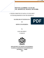 Prediction of Calorific Value of Indian Coals by Artificial Neural Network