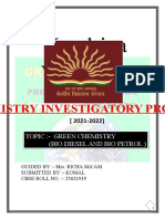 Dokumen - Tips Chemistry Investigatory Project Class 12 Green Chemistry Bio Diesel and