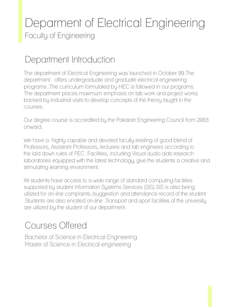 Electrical Engineering Program Overview | PDF | Telecommunication ...