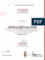 Calificación Curso 94,67% Cristina Calle