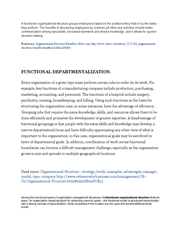 Understanding Functional Organizational Structure | PDF ...
