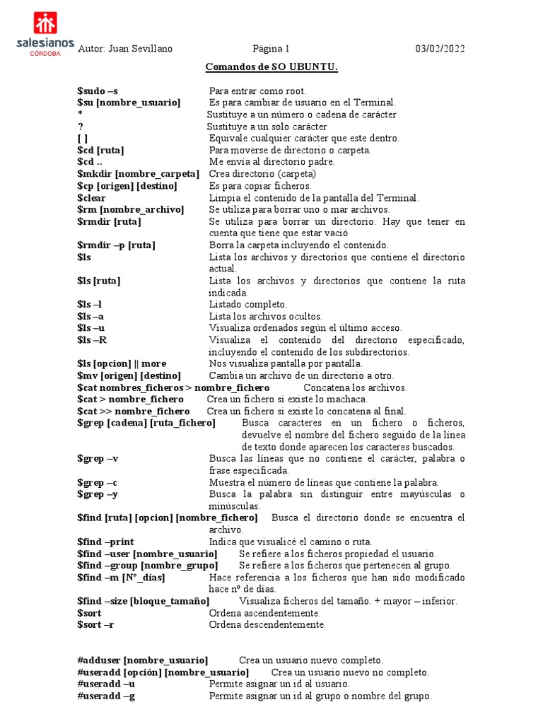 Comandos Linux (Listado Completo) | PDF | Archivo de computadora ...