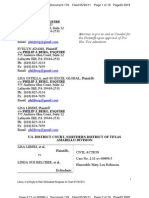 LIBERI V BELCHER, Et Al. (N.D. TX) - 179.0 - REPLY Filed - Plaintiffs Reply To Court Order.179.0