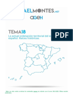 Tema 18. La Actual Ordenacion Territorial Del Estado Espanol. Raices Historicas.