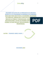 Resumen Ejecutivo Propuesta UnicaVia de Plan de Gobierno 2020-2024 para Reactivar La Economía Borrador Final