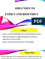 Introduction To Ethics and Bioethics