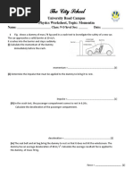 The City School: University Road Campus Physics Worksheet, Topic: Momentm