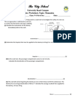 The City School: University Road Campus Physics Worksheet, Topic: Momentm