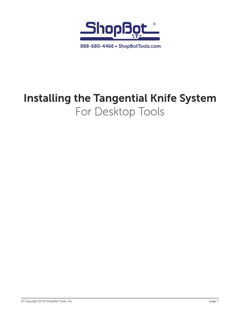 Installing The Tangential Knife System For Desktop Tools | PDF ...