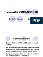 Business Communication: Dr. C. P. Johnson