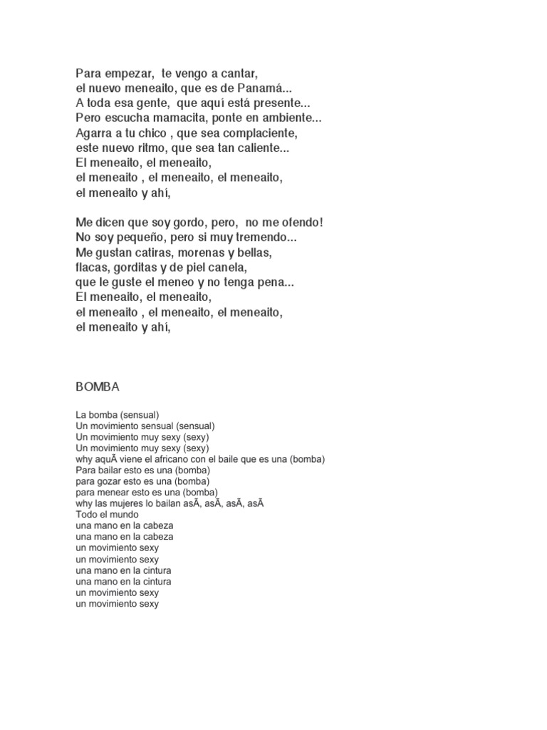 Letra y baile del Meneaito | PDF