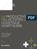 La Productivité Des Activités de Logistique Hospitalière HEC