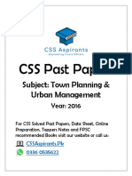 CSS Past Papers: Subject: Town Planning & Urban Management