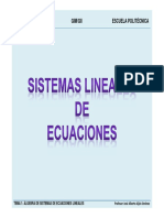 Tema 1. P Álgebra de Sistemas de Ecuaciones Lineales