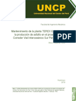 Mantenimiento de La Planta TEREX E150P para La Producción de Asfalto en El Proyecto Del Corredor Vial Interoceánico Sur Perú - Brasil