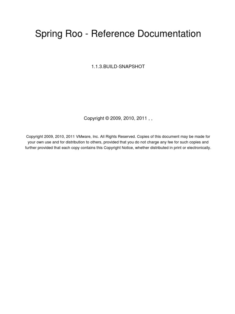 Spring Roo - Reference Documentation | Download Free PDF | Selenium ...