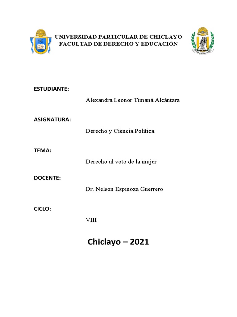 Derecho al Voto Femenino en Perú | PDF | Sufragio de las mujeres | Mujer