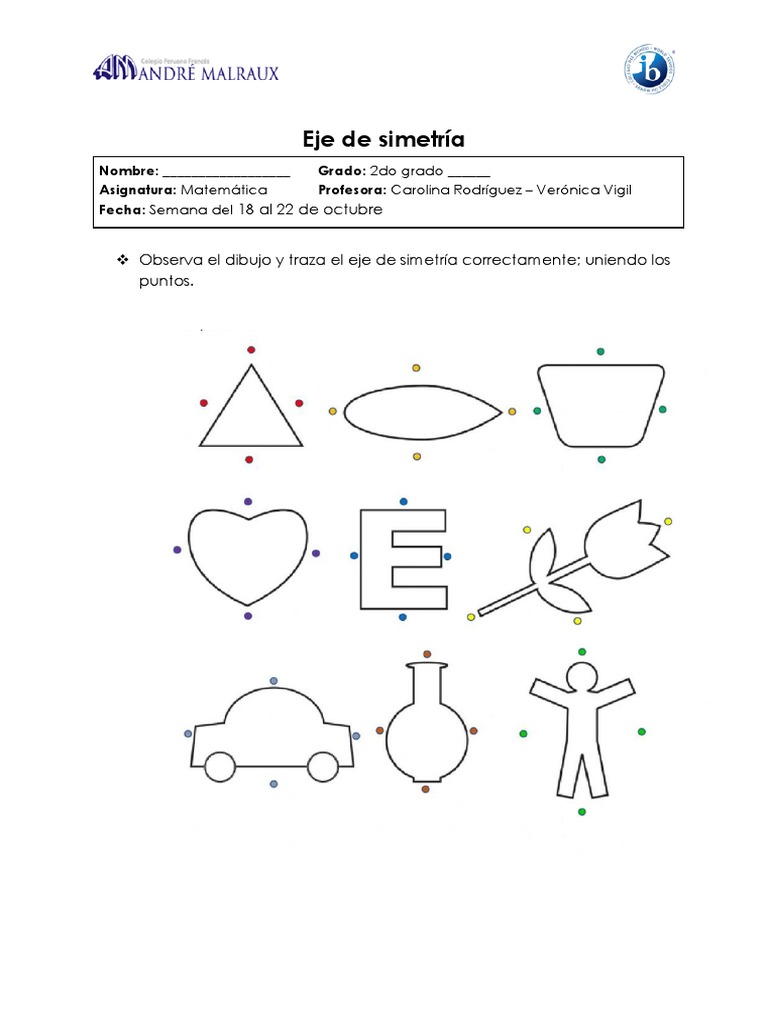Ejes de Simetría para Niños de Primaria | PDF