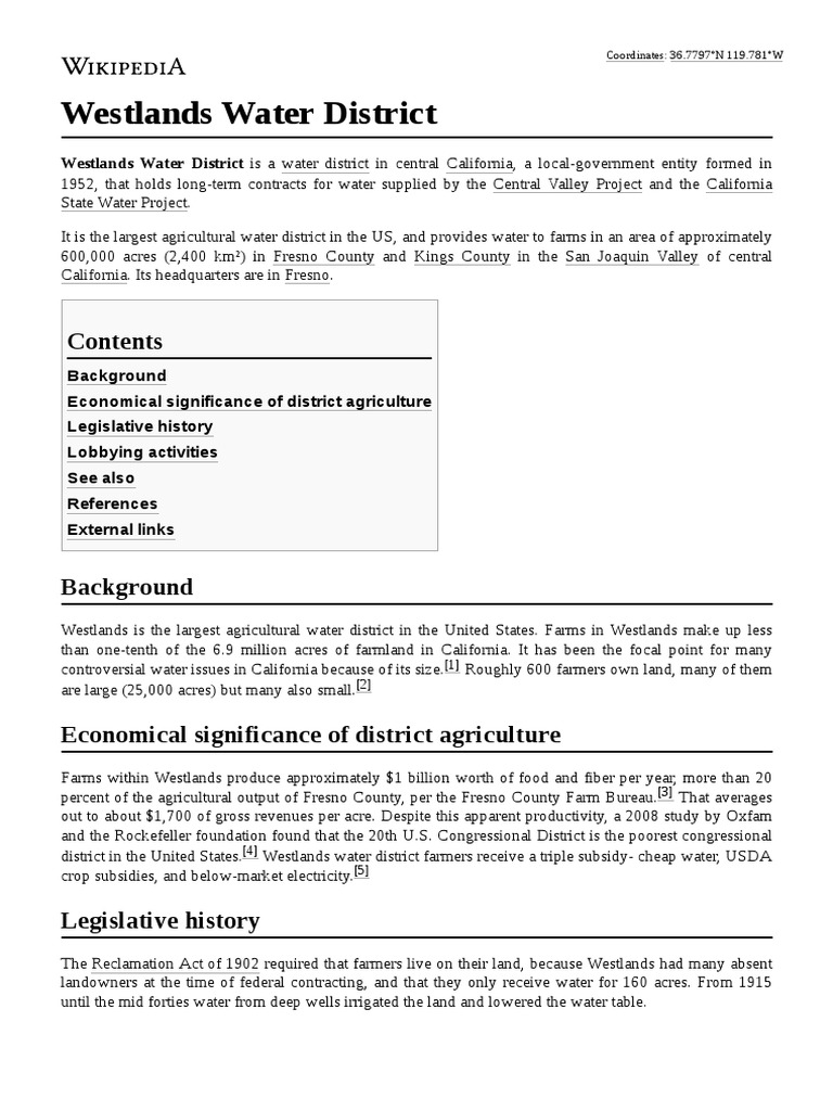 Westlands Water District PDF