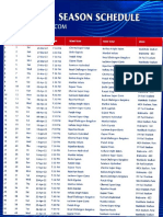 2022 Season Schedule: Match Match