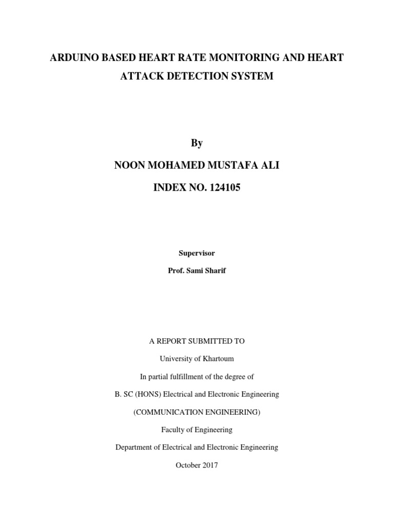 Arduino Based Heart Rate Monitoring and Heart Attack Detection System
