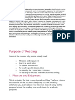 Purpose of Reading: 1. Pleasure and Enjoyment