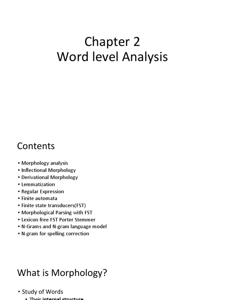 Chapter 2 Word level Analysis | PDF | Grammatical Number | Morphology ...