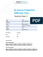 Direct & Inverse Proportion Difficulty: Easy: Question Paper 3