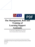 The Management, Role and Training of Learning Support Assistants