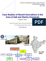 Case Studies of Recent Innovations in The Area of Salt and Marine Chemicals