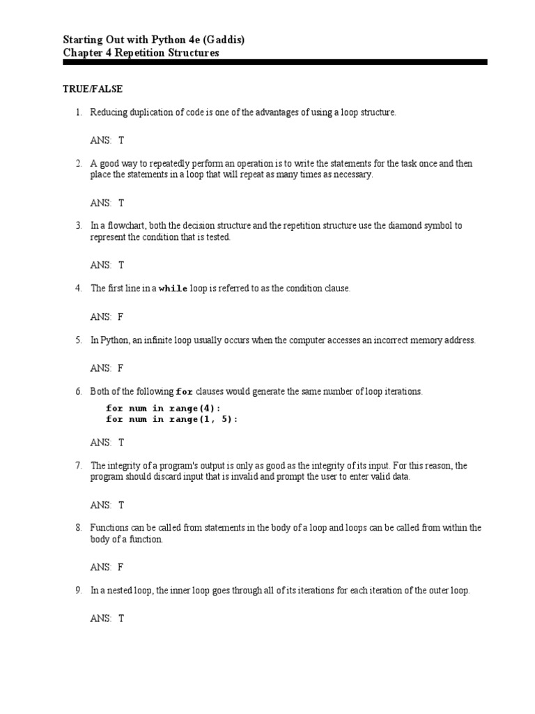 Starting Out With Python 4e (Gaddis) Chapter 4 Repetition Structures ...