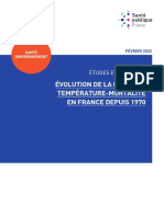 Santé Publique France - Évolution de La Relation Température-Mortalité en France Depuis 1970 - Février 2022