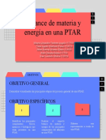 Balance de Materia y Energía en Una PTAR