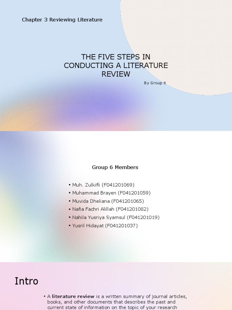 steps in conducting literature review pdf