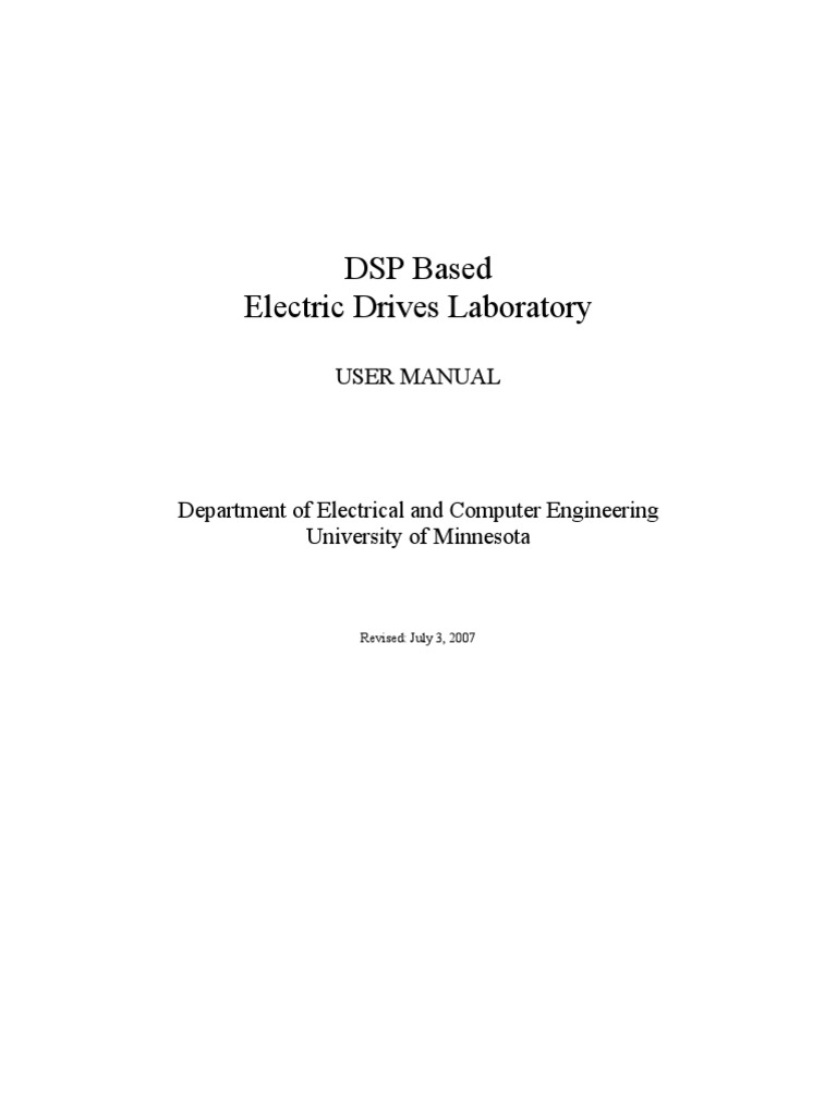 DSP Based Electric Drives Laboratory: User Manual | PDF | Power ...