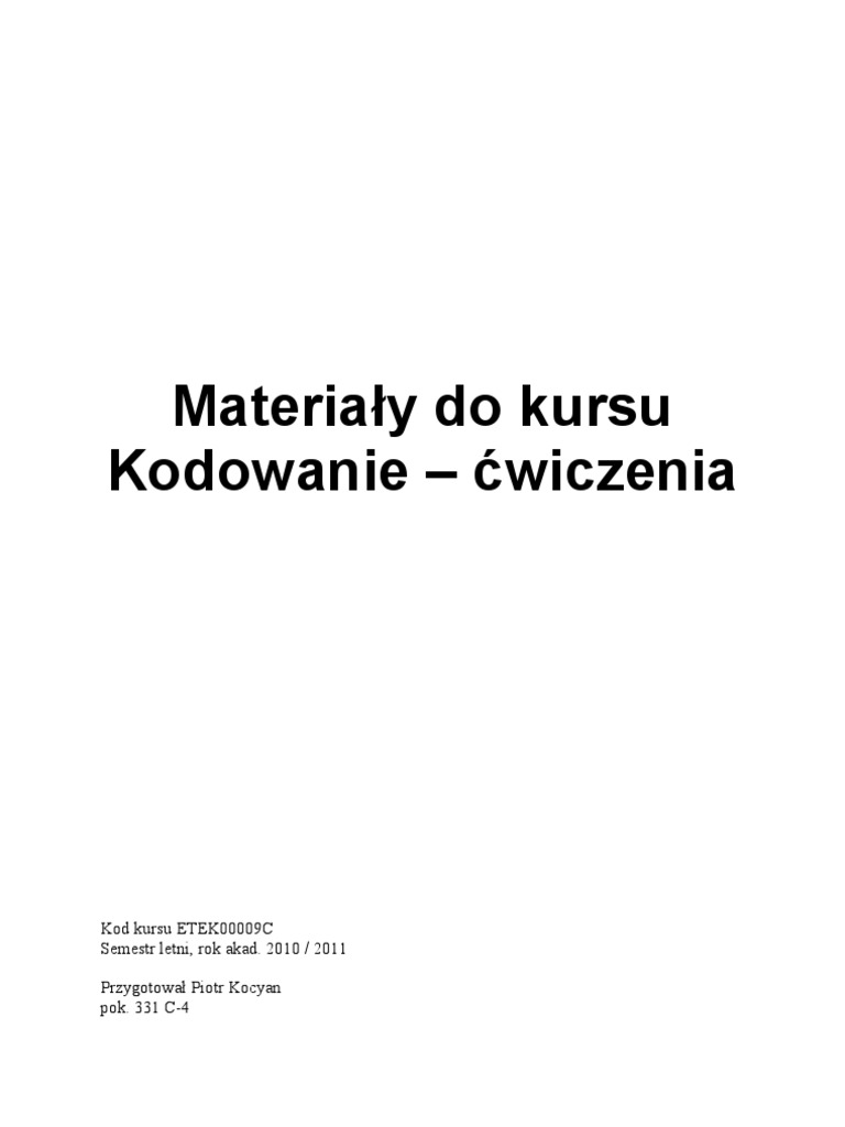 Kodowanie - Materiały | PDF