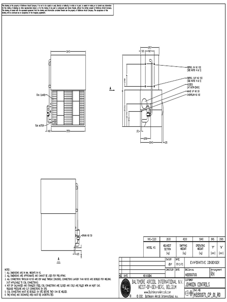 5b. Drawing BAC Evaporative Condenser PDF